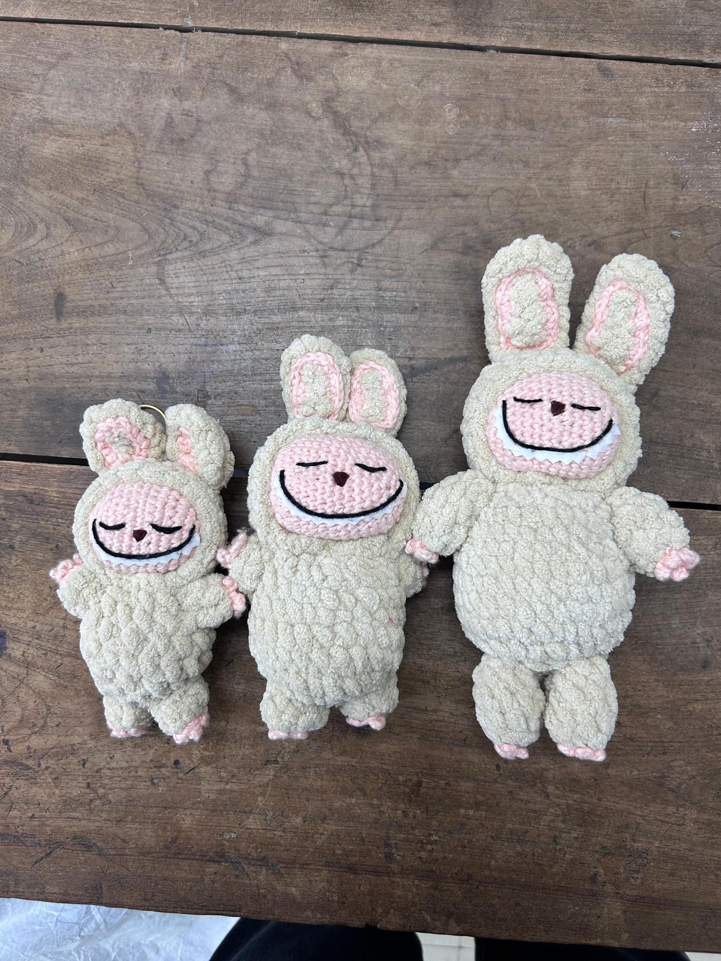 Crochet Labubu Doll – 5", 8" & 12" Plush Sizes | Handmade Kawaii Amigurumi | Multiple Colors and Expressions Cute Gift Toy Monster Bag Charm