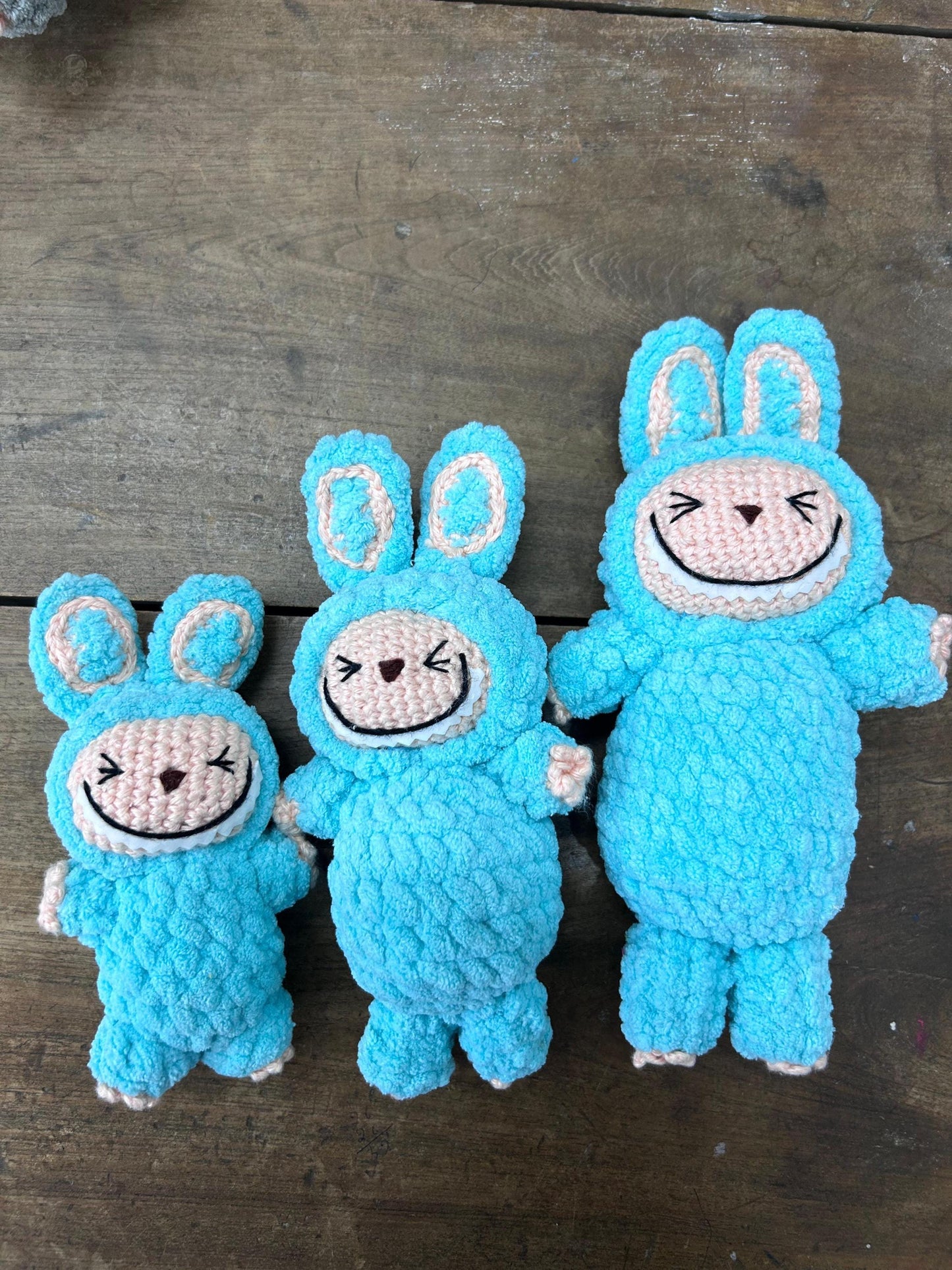 Crochet Labubu Doll – 5", 8" & 12" Plush Sizes | Handmade Kawaii Amigurumi | Multiple Colors and Expressions Cute Gift Toy Monster Bag Charm