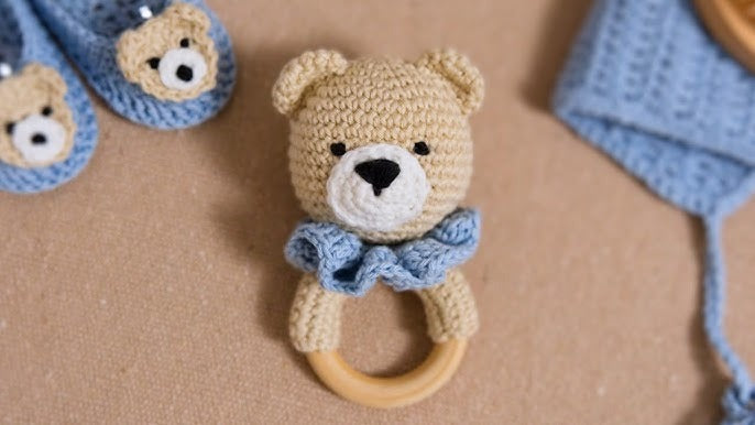 Handmade Crochet Baby Rattle – Soft & Safe Toy | Infant Gift | Amigurumi Rattle | Baby Shower Present
