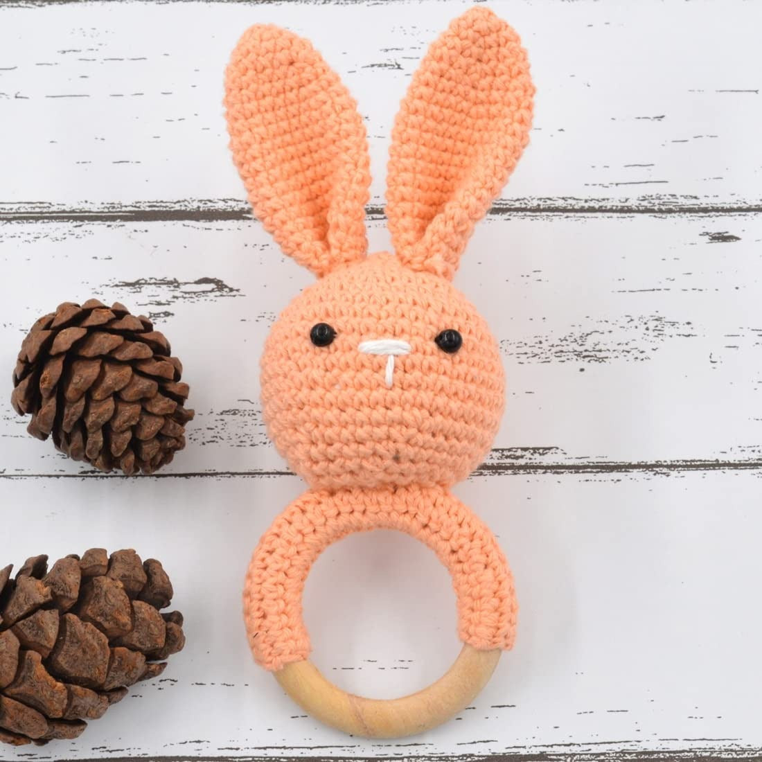Handmade Crochet Baby Rattle – Soft & Safe Toy | Infant Gift | Amigurumi Rattle | Baby Shower Present