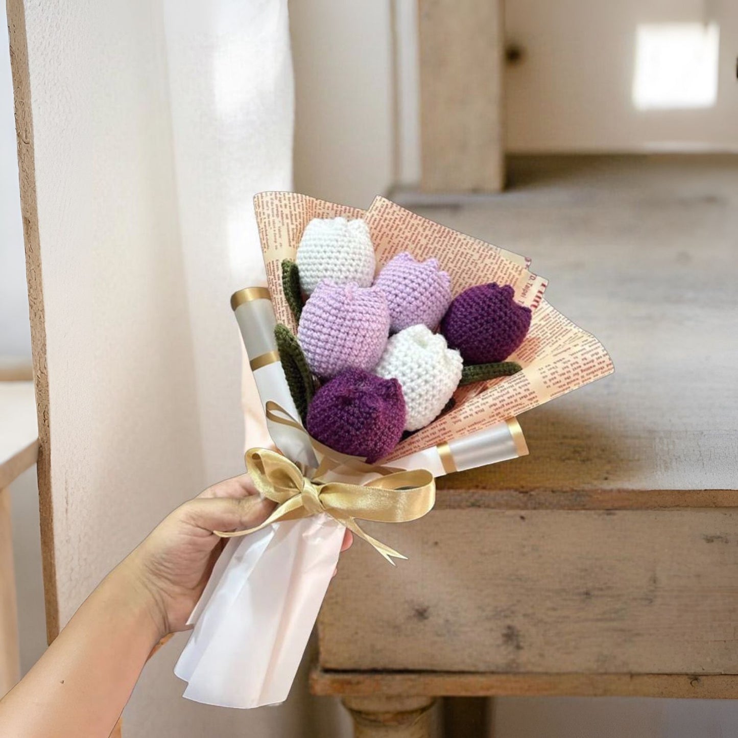 Handmade Crochet Flower Bouquet – Custom Colors | Long-Lasting Floral Gift | Eco-Friendly Yarn Flowers