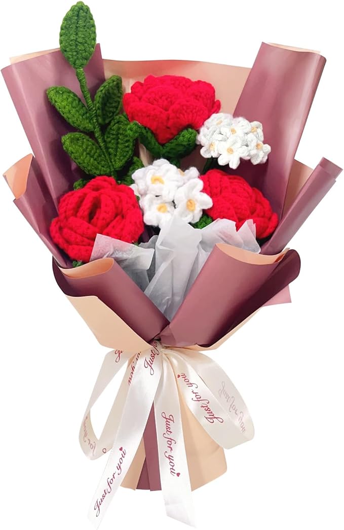 Handmade Crochet Flower Bouquet – Custom Colors | Long-Lasting Floral Gift | Eco-Friendly Yarn Flowers