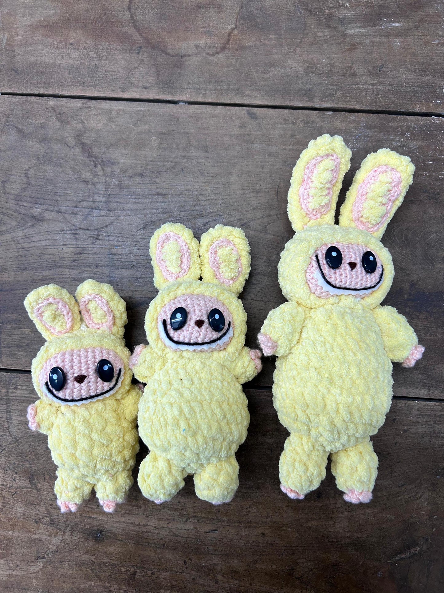 Crochet Labubu Doll – 5", 8" & 12" Plush Sizes | Handmade Kawaii Amigurumi | Multiple Colors and Expressions Cute Gift Toy Monster Bag Charm