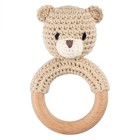 Handmade Crochet Baby Rattle – Soft & Safe Toy | Infant Gift | Amigurumi Rattle | Baby Shower Present