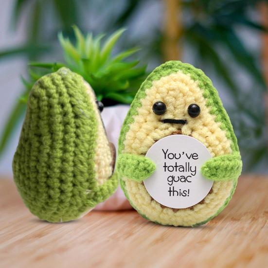 Handmade Crochet Avocado Plush Toy – Soft Amigurumi Gift for Kids, Décor & Gifting