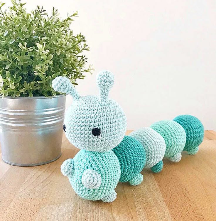 Handmade Crochet Caterpillar Plush Toy – Soft, Colorful Amigurumi Gift for Kids & Babies
