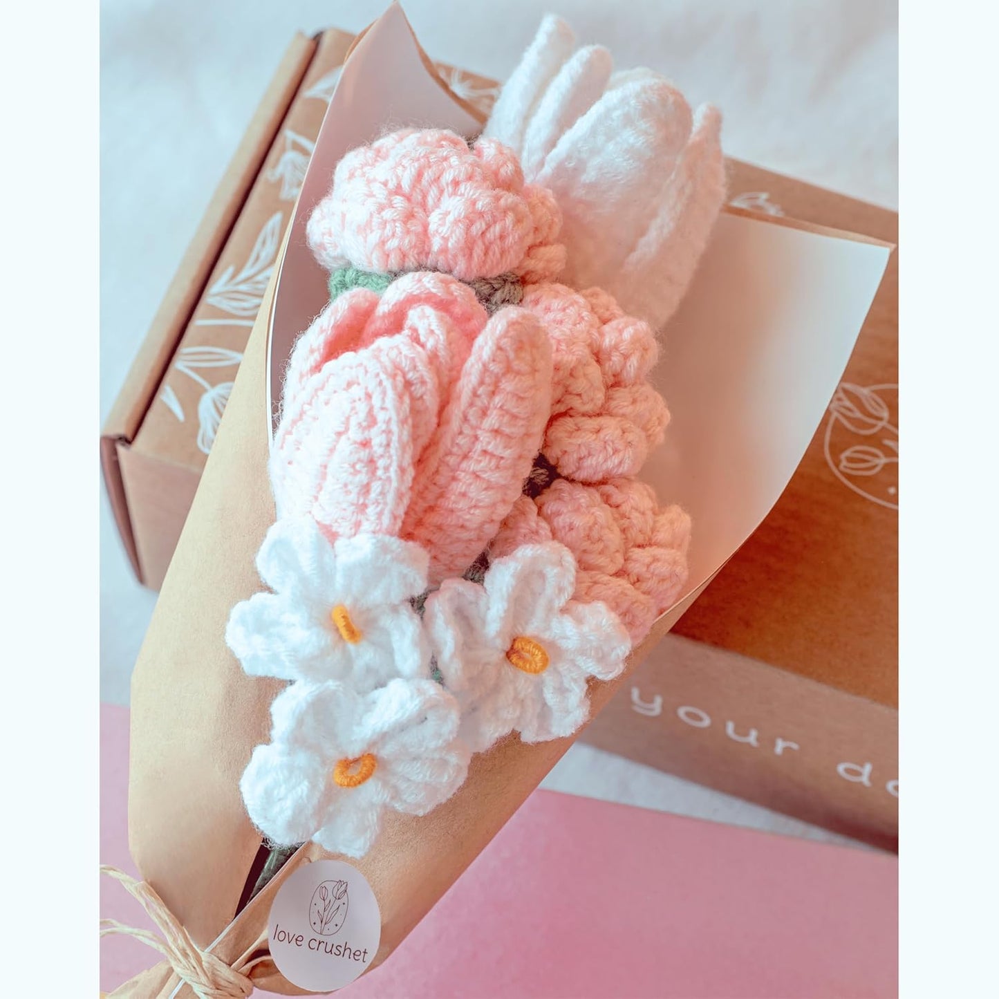 Handmade Crochet Flower Bouquet – Custom Colors | Long-Lasting Floral Gift | Eco-Friendly Yarn Flowers