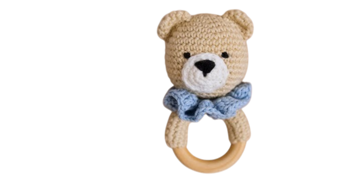 Handmade Crochet Baby Rattle – Soft & Safe Toy | Infant Gift | Amigurumi Rattle | Baby Shower Present
