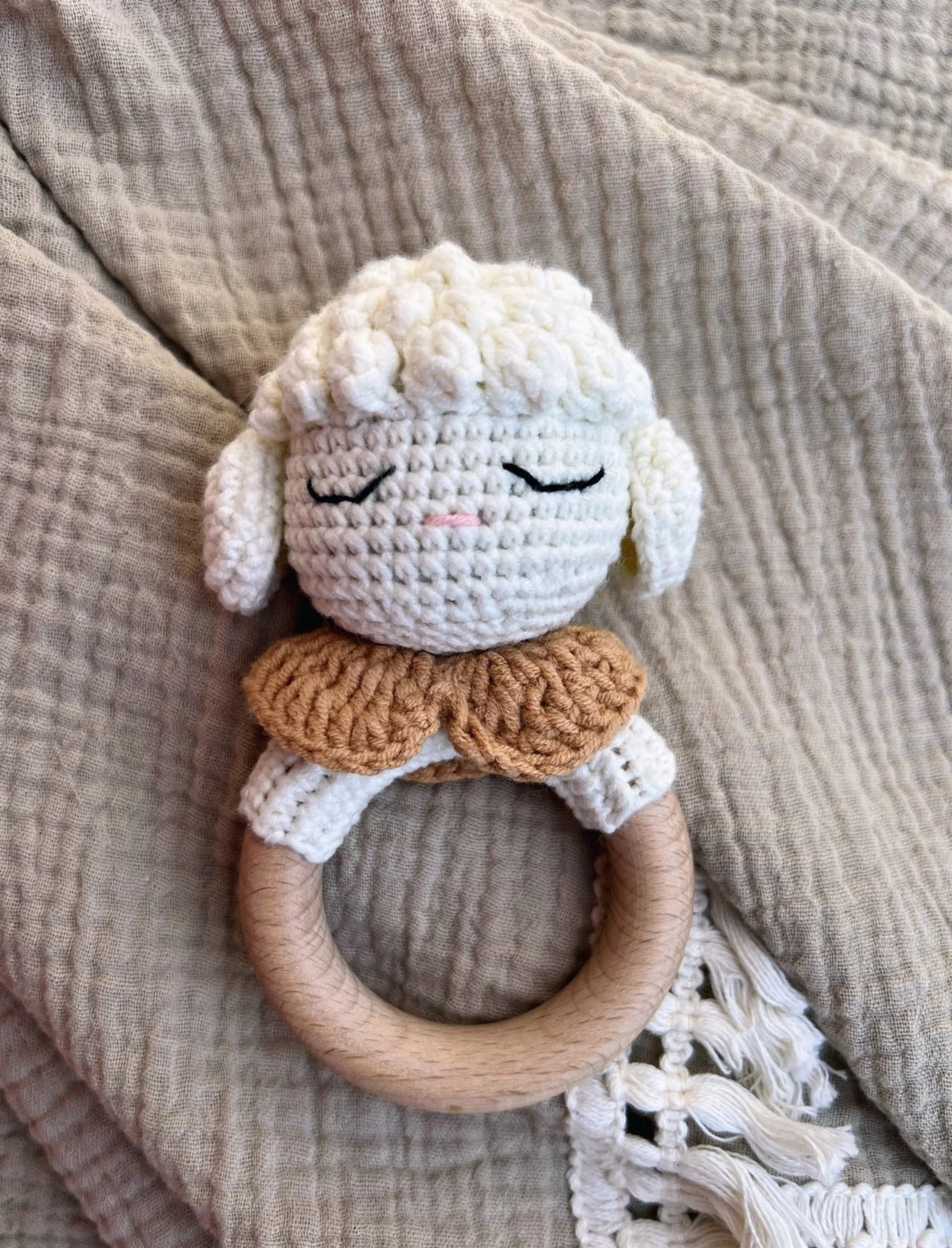 Handmade Crochet Baby Rattle – Soft & Safe Toy | Infant Gift | Amigurumi Rattle | Baby Shower Present