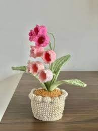 Mini Crochet Flower Pot – Handmade Yarn Plant | Cute Desk Decor | Amigurumi Gift | Tiny Plant Plush (Copy) (Copy)