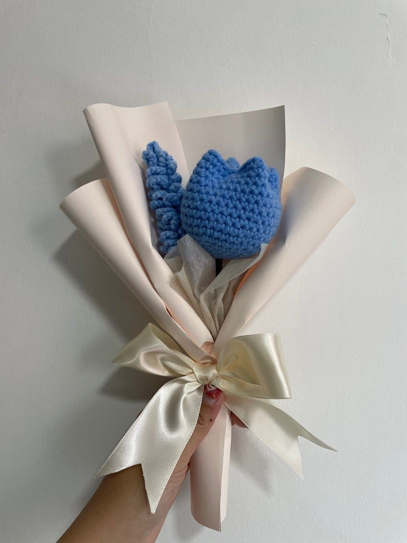 Handmade Crochet Tulip – Single Flower Stem | Forever Bloom | Gift for Her | Eco-Friendly Yarn Flower