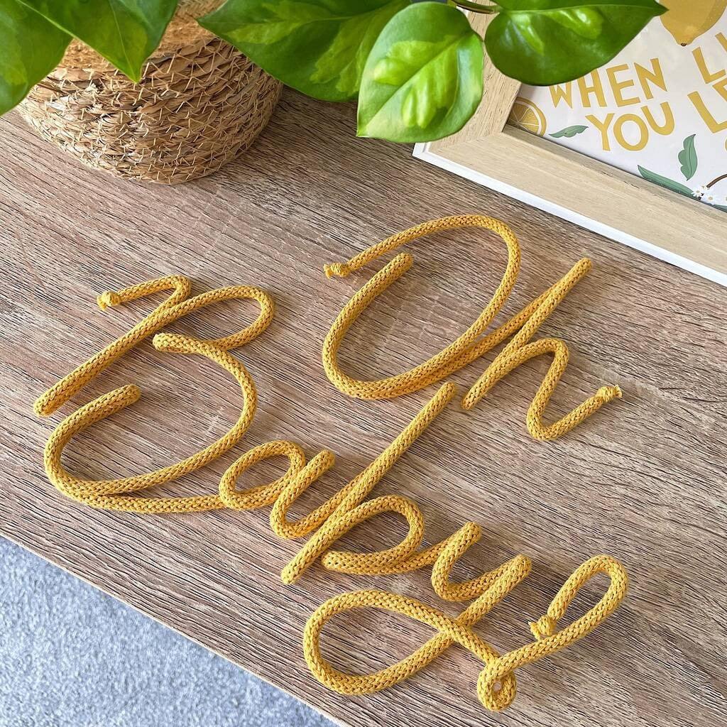 Custom Crochet Wire Name Sign – Personalized Handmade Name Décor, Baby Shower, Nursery, Gifts