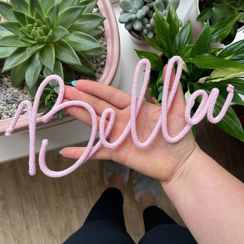 Custom Crochet Wire Name Sign – Personalized Handmade Name Décor, Baby Shower, Nursery, Gifts