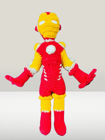 Handmade Crochet Iron Man Plush Toy – Superhero Soft Doll | Marvel-Inspired Gift for Kids & Collectors