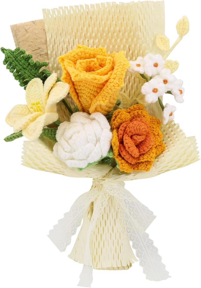 Handmade Crochet Flower Bouquet – Custom Colors | Long-Lasting Floral Gift | Eco-Friendly Yarn Flowers