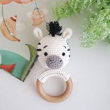 Handmade Crochet Baby Rattle – Soft & Safe Toy | Infant Gift | Amigurumi Rattle | Baby Shower Present