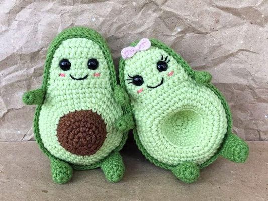 Handmade Crochet Avocado Plush Toy – Soft Amigurumi Gift for Kids, Décor & Gifting