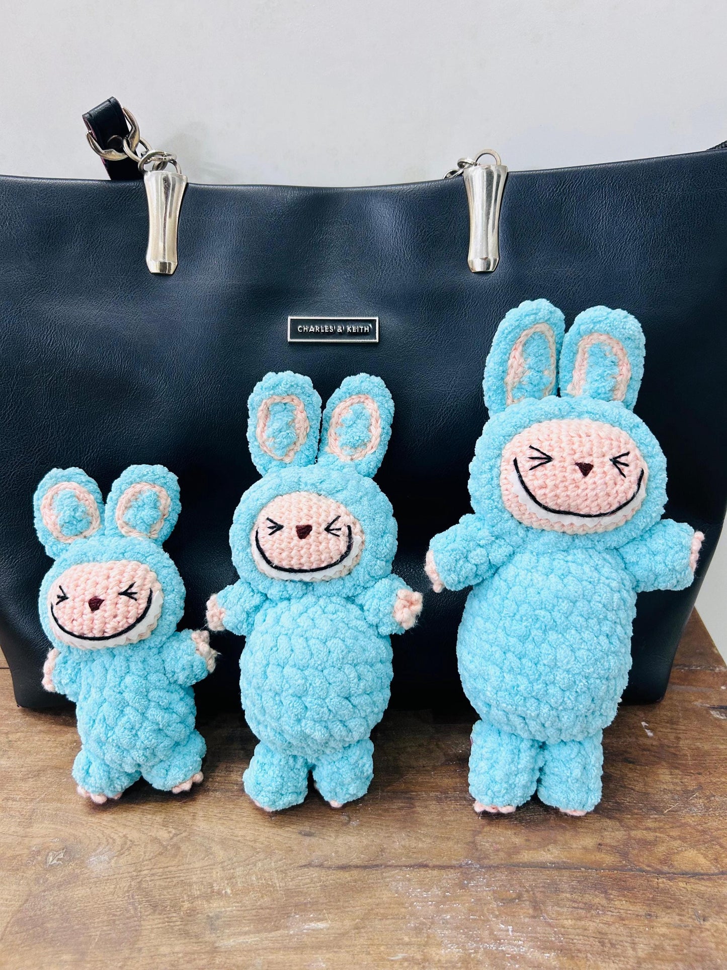 Crochet Labubu Doll – 5", 8" & 12" Plush Sizes | Handmade Kawaii Amigurumi | Multiple Colors and Expressions Cute Gift Toy Monster Bag Charm