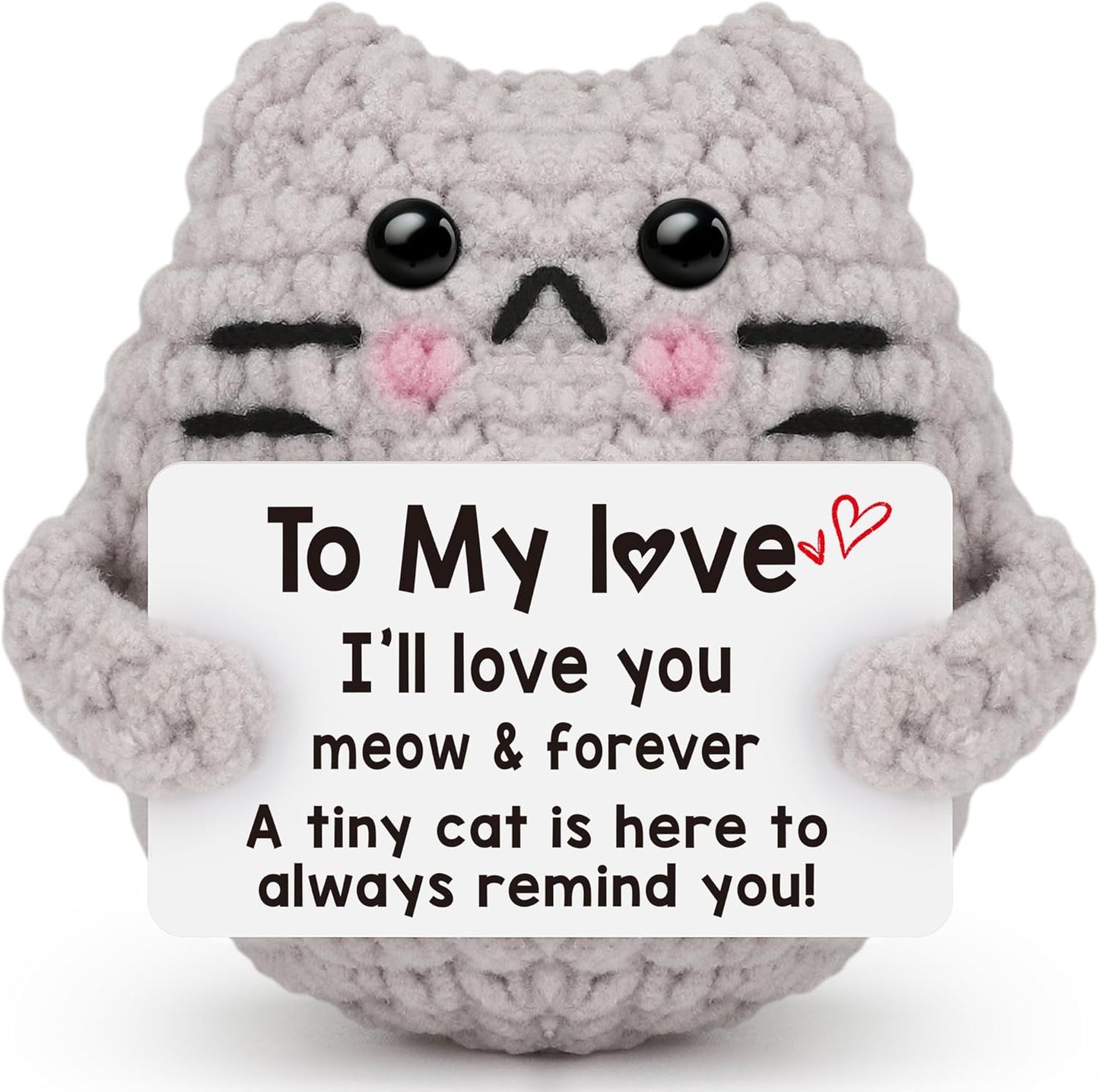 Handmade Crochet Doll with Positive Quote, Cute Plush Toy Gift | Uplifting Gifts for All Ages