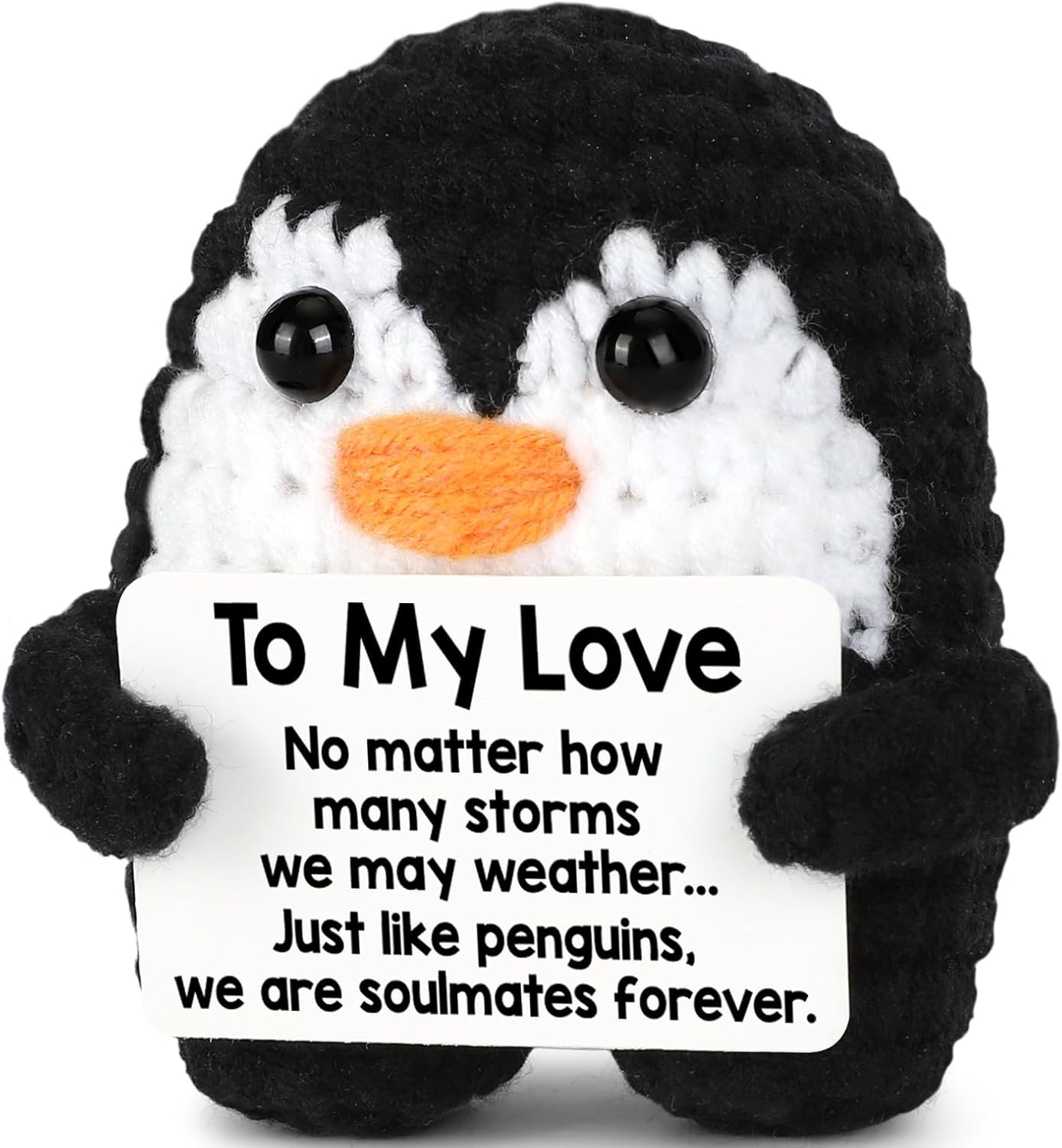 Handmade Crochet Doll with Positive Quote, Cute Plush Toy Gift | Uplifting Gifts for All Ages