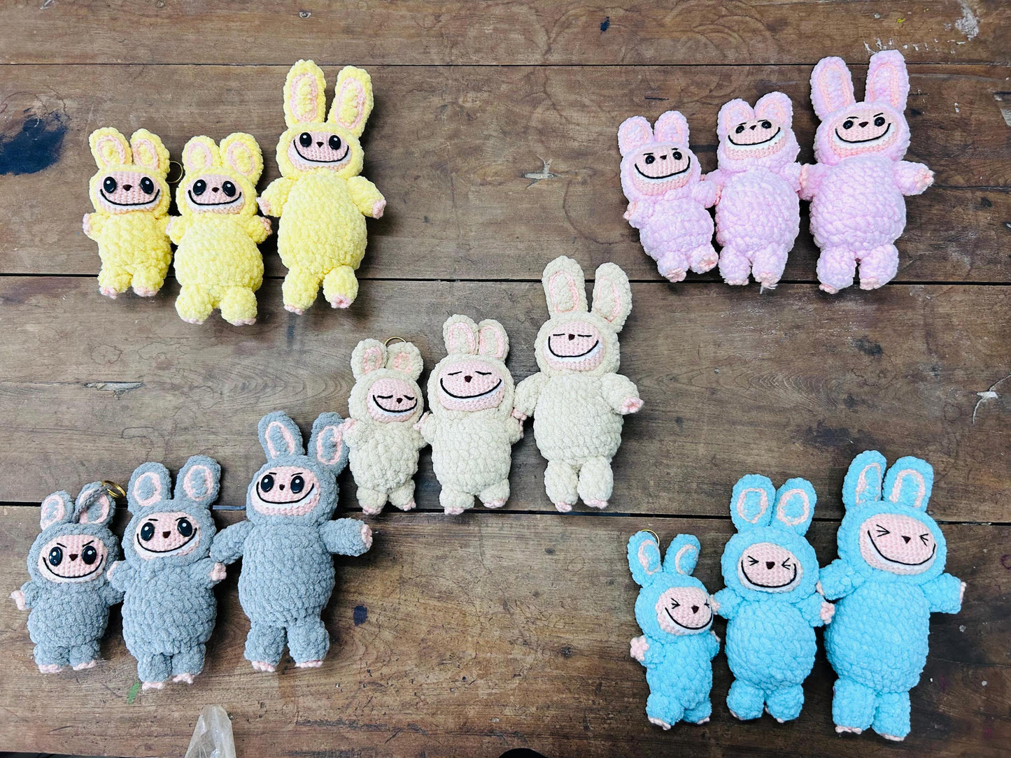 Crochet Labubu Doll – 5", 8" & 12" Plush Sizes | Handmade Kawaii Amigurumi | Multiple Colors and Expressions Cute Gift Toy Monster Bag Charm