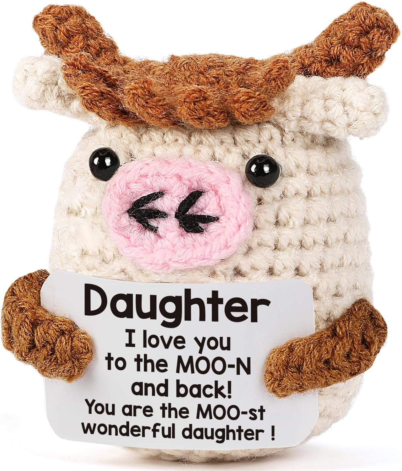 Handmade Crochet Doll with Positive Quote, Cute Plush Toy Gift | Uplifting Gifts for All Ages