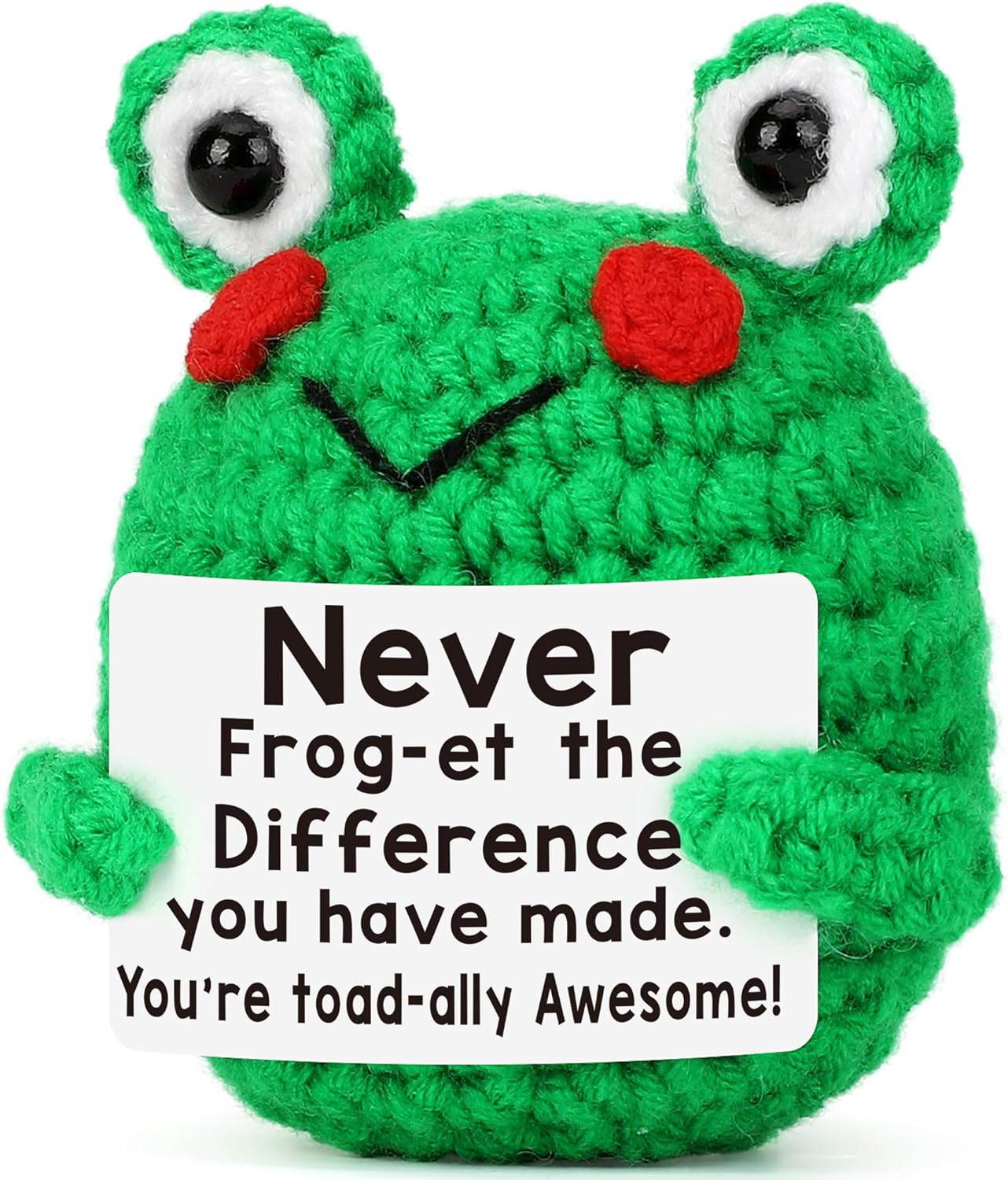 Handmade Crochet Doll with Positive Quote, Cute Plush Toy Gift | Uplifting Gifts for All Ages
