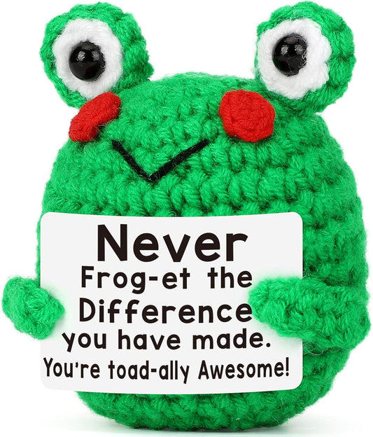 Handmade Crochet Doll with Positive Quote, Cute Plush Toy Gift | Uplifting Gifts for All Ages