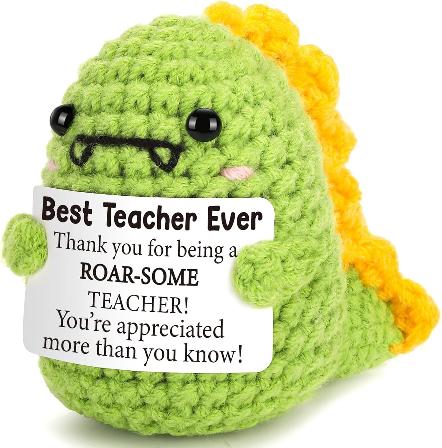 Handmade Crochet Doll with Positive Quote, Cute Plush Toy Gift | Uplifting Gifts for All Ages
