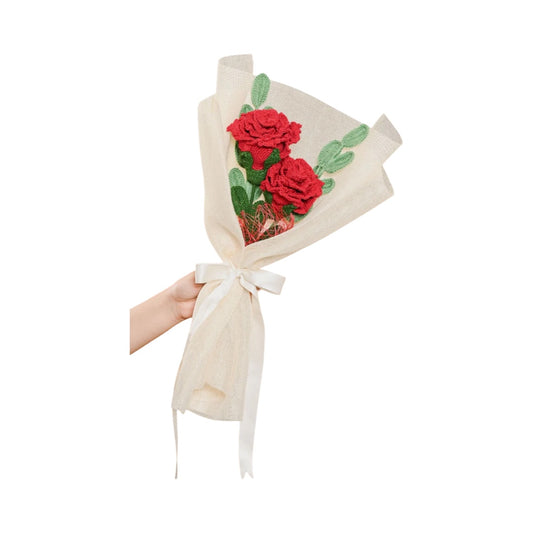 Handmade Crochet Red Rose Bouquet – Elegant Floral Gift for Anniversary, Proposals & Special Moments